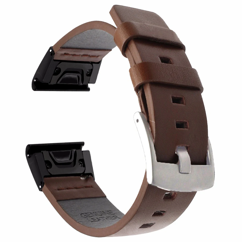 Genuine leather watchbands for Garmin Fenix 5 5XPlus 7 7X 6X 6GPS Sapphire Forerunner 255 965 745 Quick Release 22/26mm Strap