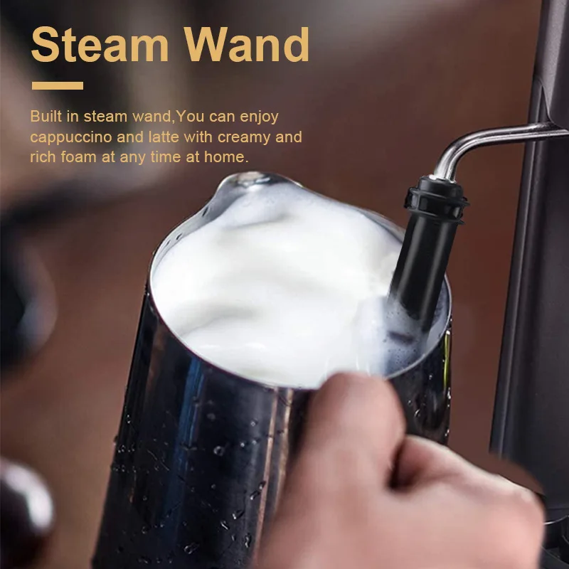 ماكينة اسبريسو إيطالية 4 أكواب منزلية شبه آلية عالية الضغط بالبخار آلة اسبريسو رغوة الحليب مناسبة للكابتشينو اللاتية