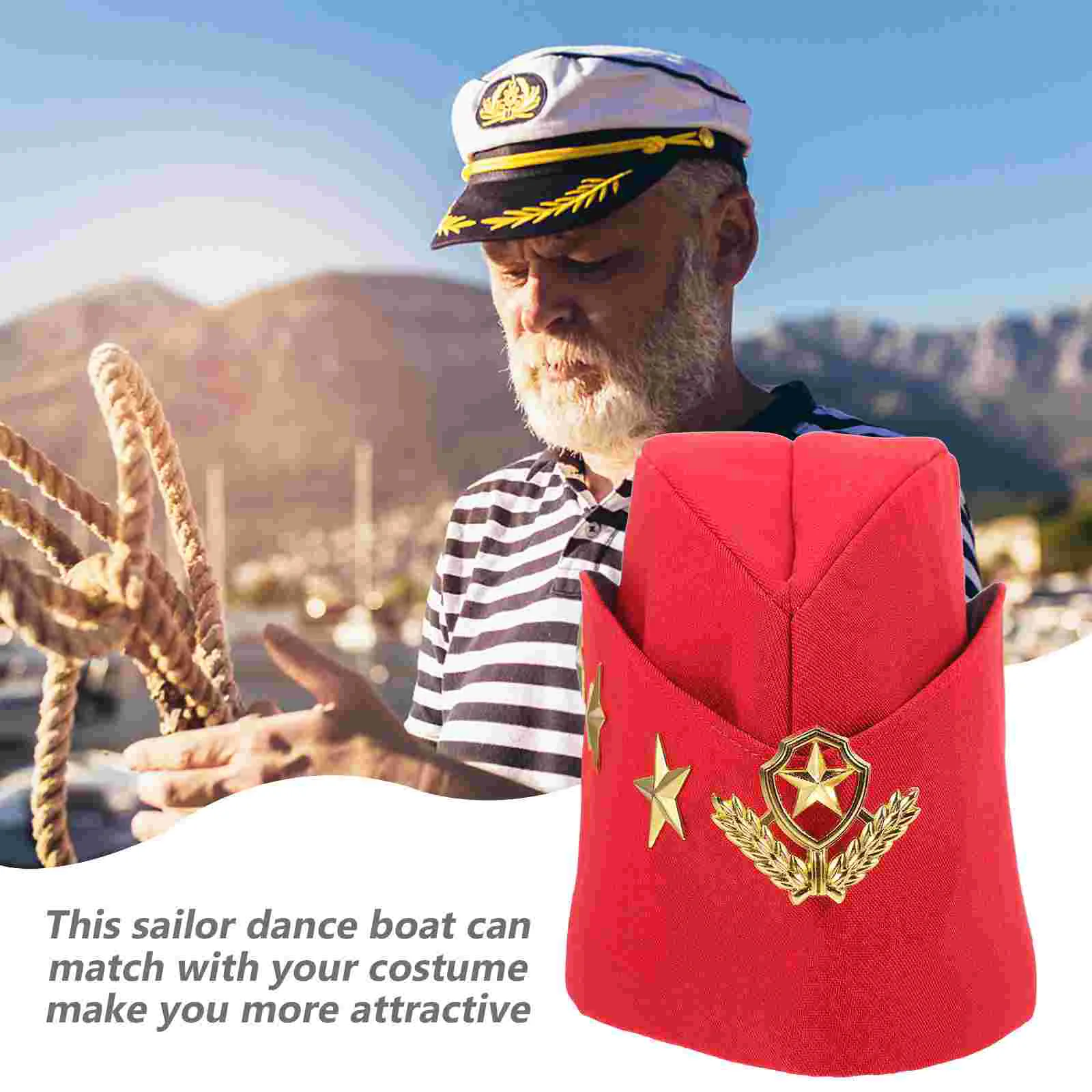 Camo Hat Boat Cap Stewardess Captain Adult Men Miss Cosplay Outfits The