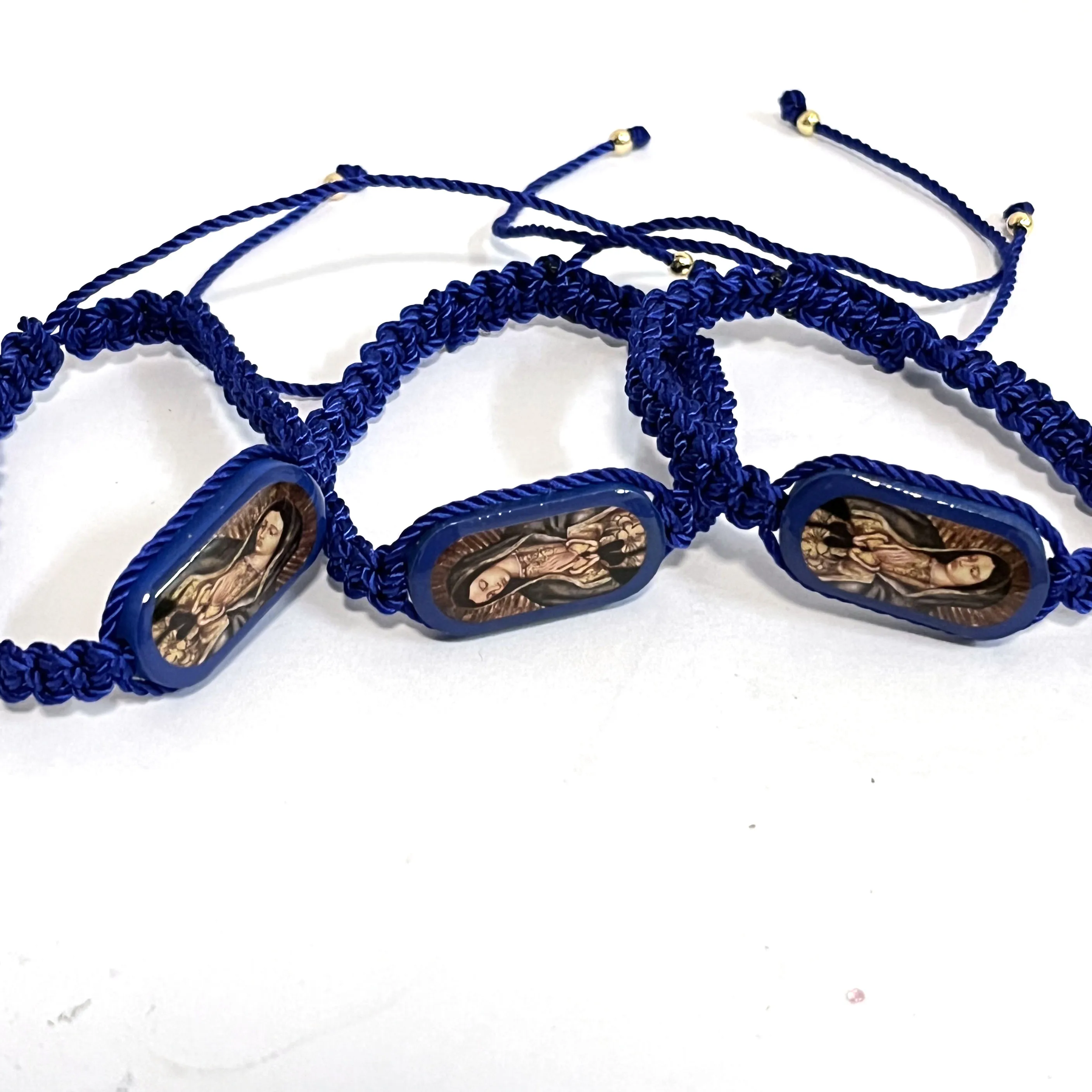 12 Pcs String Bracelet Green Holy Father Bracelets Adjustable Hademade Anklet Prayer Bracelet Gift for Father and Mom