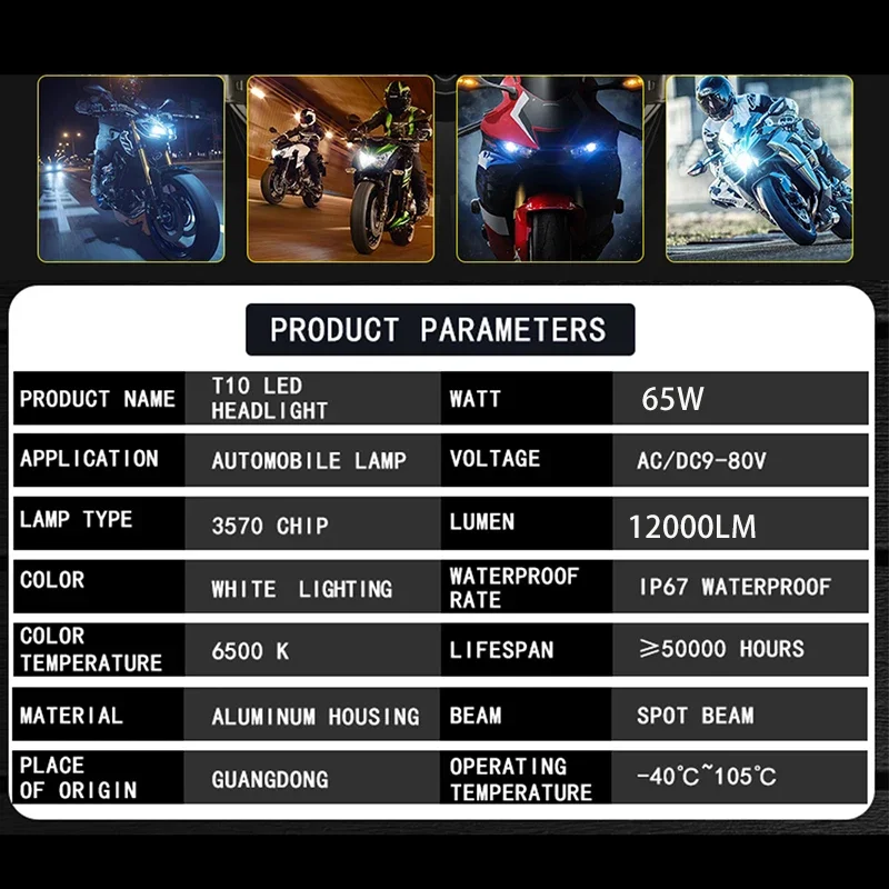 H4 LED Motorcycle Headlight Lens Bulb Led Moto Light High Low Beam Lamp Canbus High Power Motorcycle Accessories Plug And Play