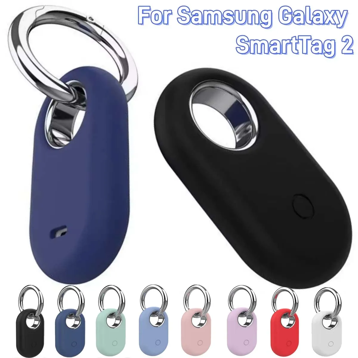

For Galaxy SmartTag 2 Silicone Protective Case, Keychain Anti-Scratch Protective Skin Cover For Smart Tag Tracker Holder