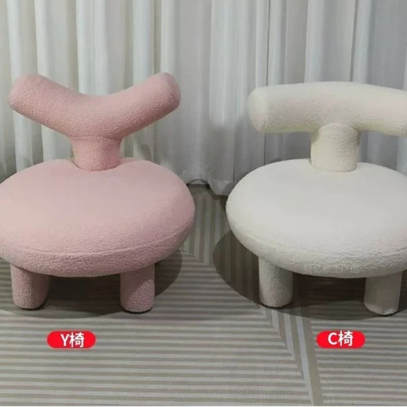 

Lamb wool children's leisure sofa chair red living room balcony reading single Internet bedroom change stool household
