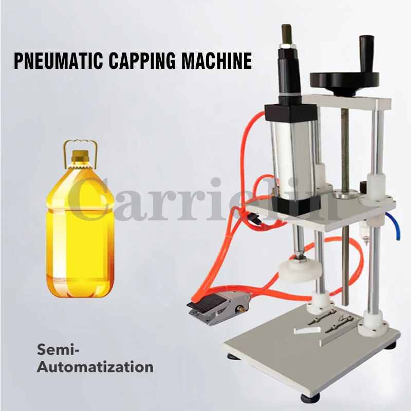 Pneumatic Bottle Cap Pressing Machine Crown Capper Milk Powder Tin Cosmetics Soy Sauce Bottle Press Capping