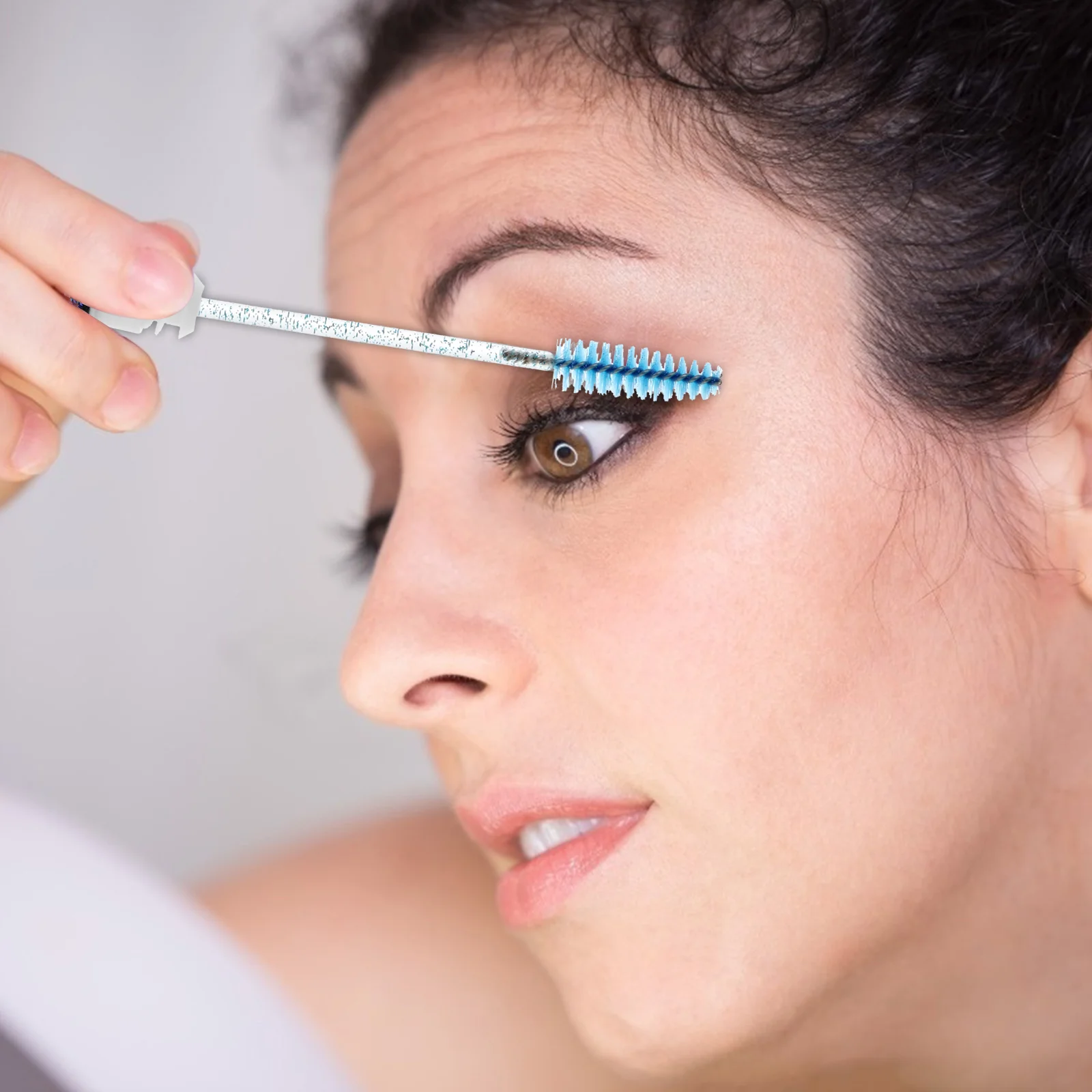 Brosse à mascara en diamant, peigne à cils avec tube applicateur en plastique, 10 pièces