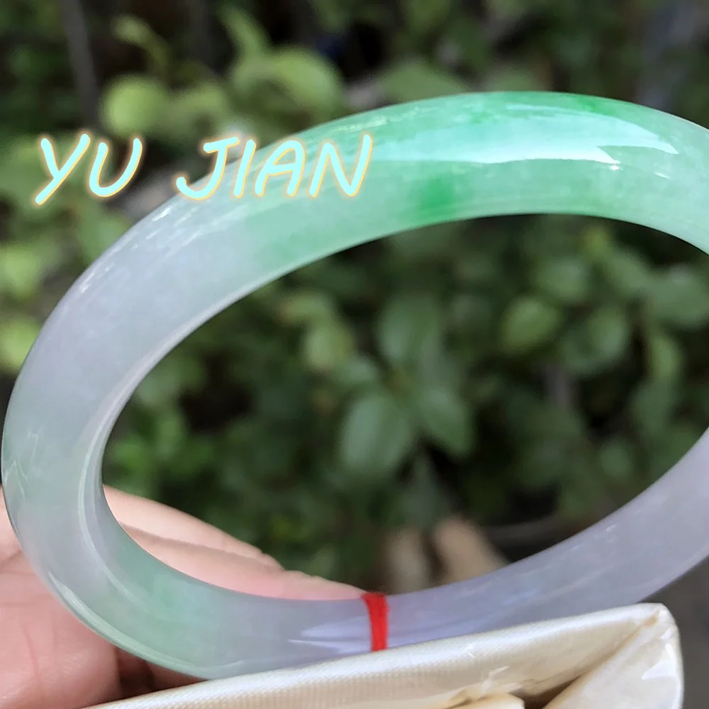 Rare Light-Green With Light Purple Jadeite Bangles High Quality Handring Exquisite Noble Elegant Jade Bracelet Fine Jewelry