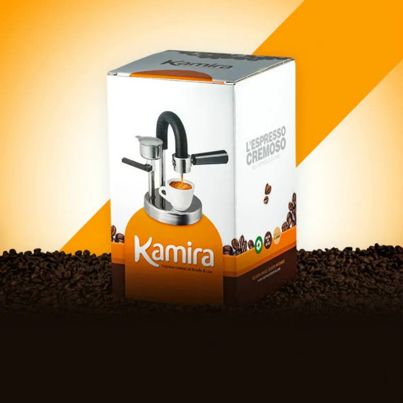 100% Original Italian Kamela Kamira Coffee Machine Home Open-air Office Espresso Pot Stainless Steel Manual Coffee Maker