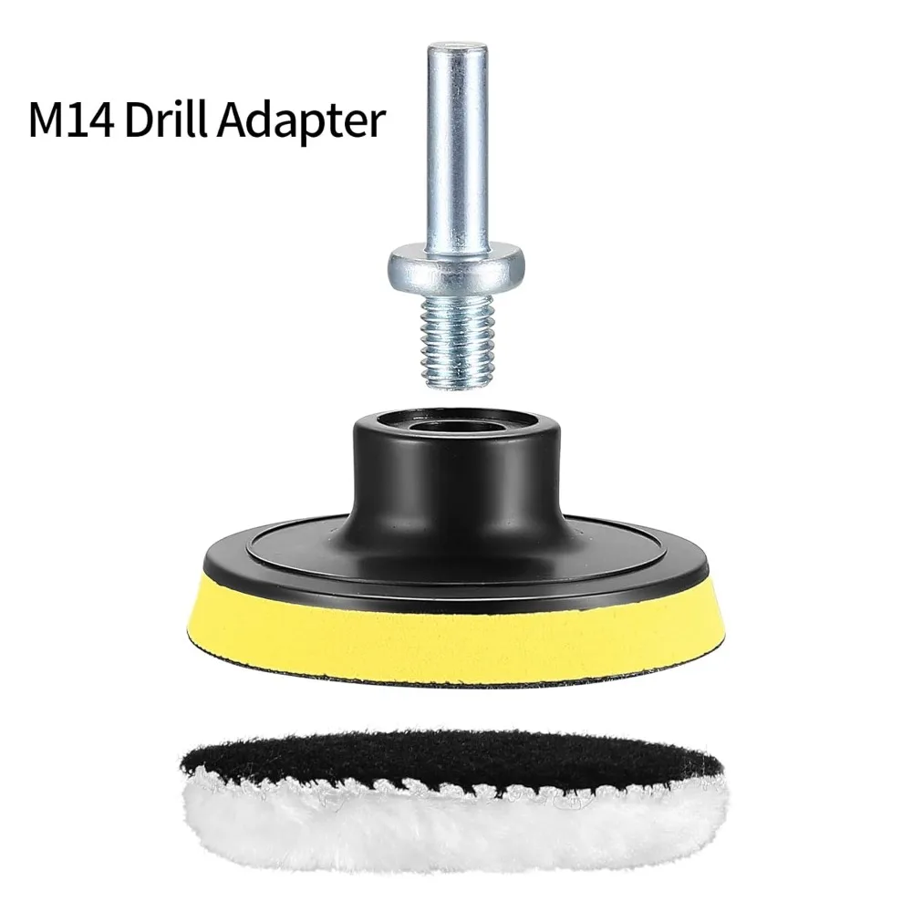 Tampons de polissage en laine, roue de polissage de voiture de 3 pouces avec crochet et boucle arrière pour fixation de tampon de perceuse, voiture 10 pièces