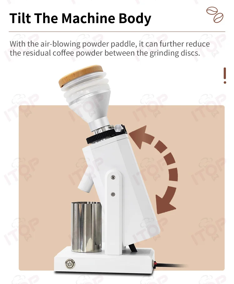 ITOP40S 업데이트 버전 커피 그라인더, 분쇄도 무단 조정, 40mm 티타늄 버 밀링 메이커, 소형 밀러