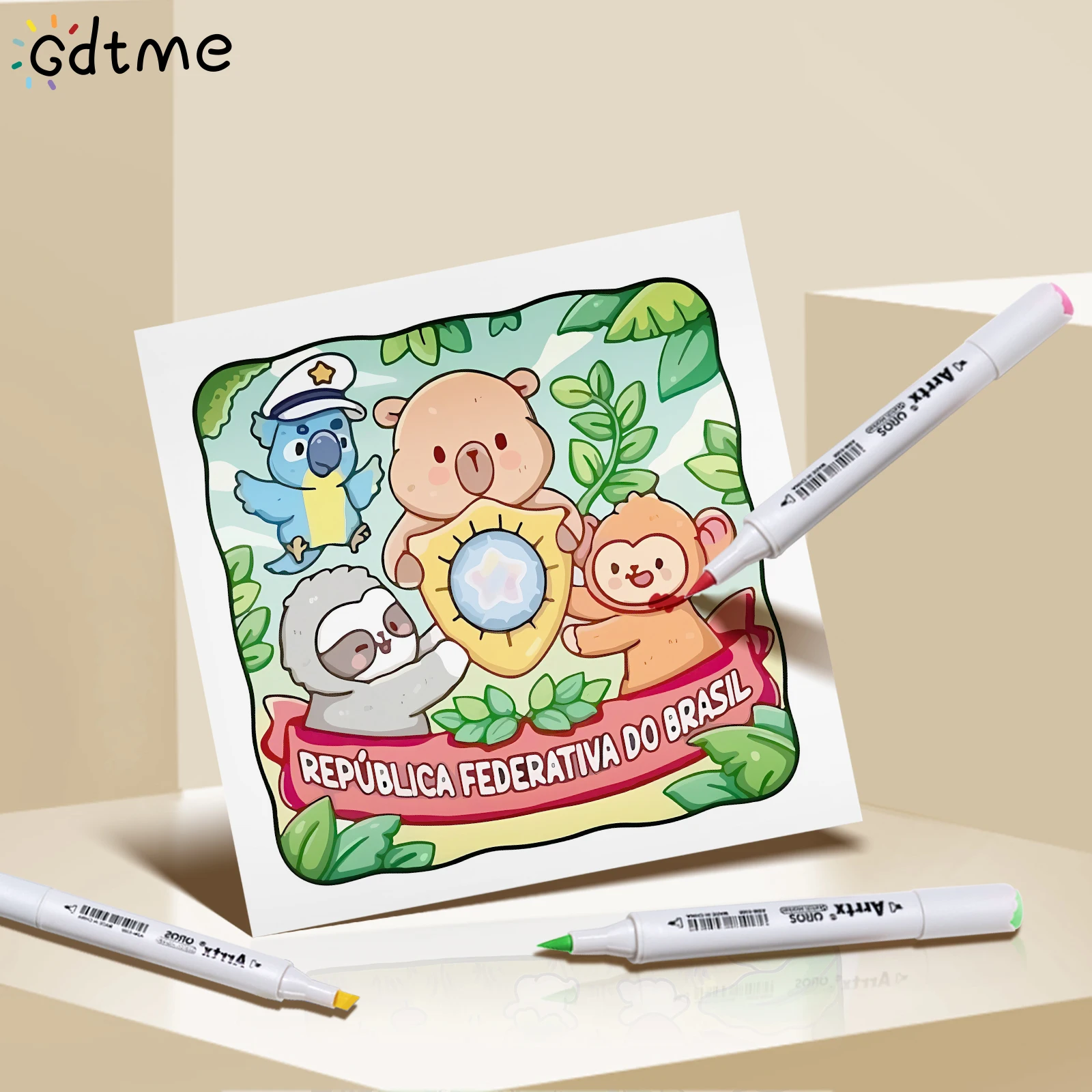 كتاب تلوين برازيلي مريح للبالغين يتميز بنمط جريء وسهل للاسترخاء للأطفال كتاب رسم تعليمي يمكنك صنعه بنفسك #5