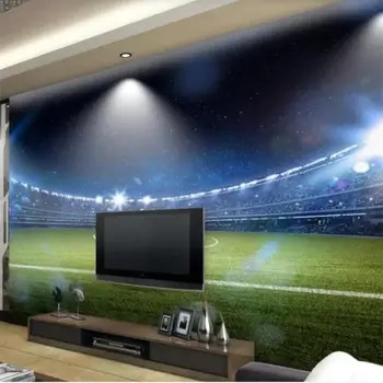 Vlastní tapeta 3D fotbalové hřiště papel de pared obývací pokoj ložnice bar ktv karneval párty pozadí nástěnné pozadí fotbalové téma obrazy 8 nejlepší prodej Tapeta s akcemi - №1