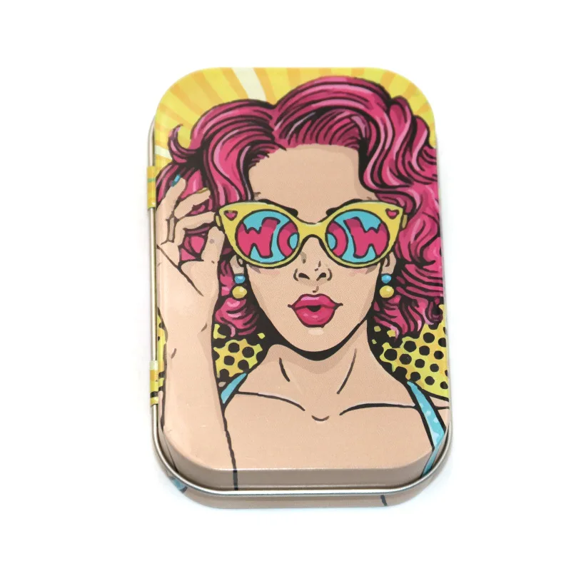 Tobacco Storage Box Humidor Rolling Paper Box Metal Cigarette Tinplate Case Jewelry Candy Coin Key Organizer Flip Gifts Sealed
