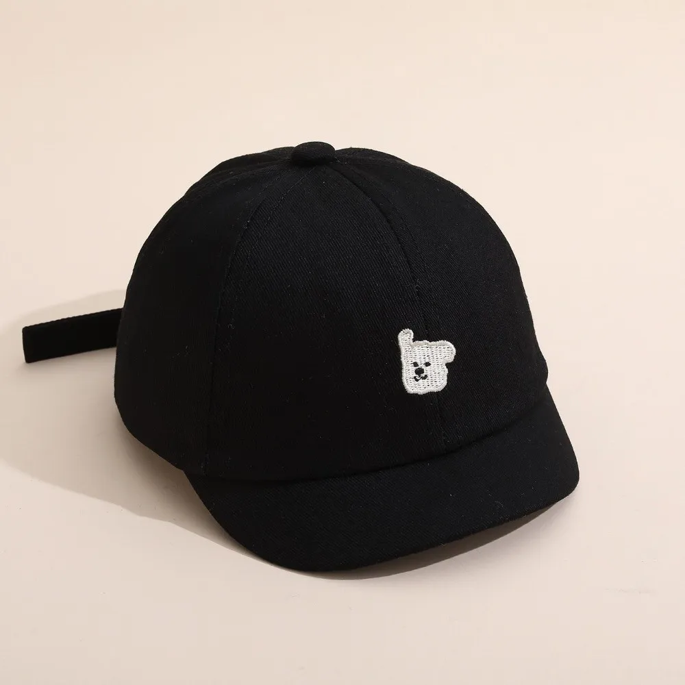 

Trend Solid Color Baby Baseball Hat Cartoon Bear Embroidery Casual Duck Tongue Hat Sun Cap Baby