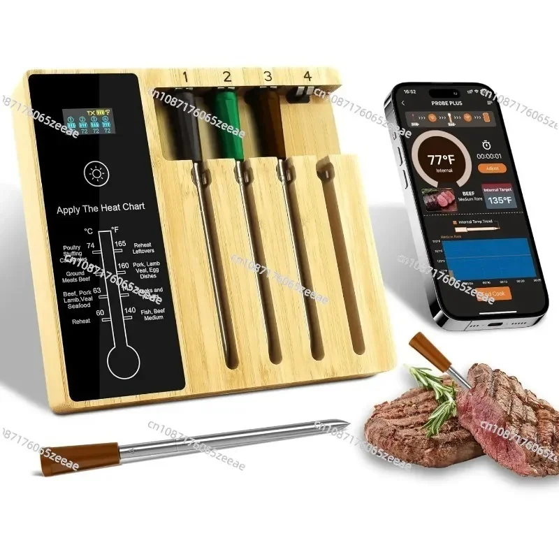 Hot Selling Newest BBQ Accessories 4 Probes Repeater Smart Bluetooth Wireless Digital Kitchen Food Meat Bbq Thermometer