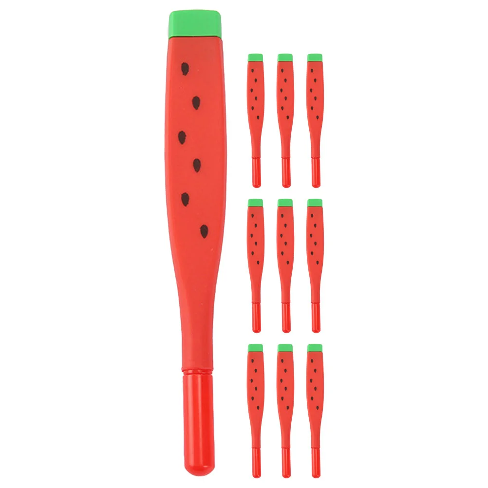 

10 Pcs Watermelon Gel Pen Cute Pens for Girls Students School Supplies Portable Note Taking Soft Rubber Modeling Accessories