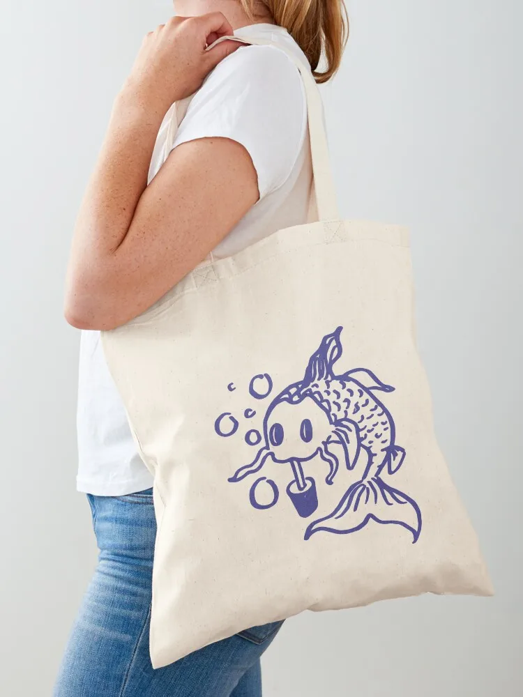 

Boba Bubble Koi Tote Bag custom tote bag shopping bag logo Handbags ecological bags