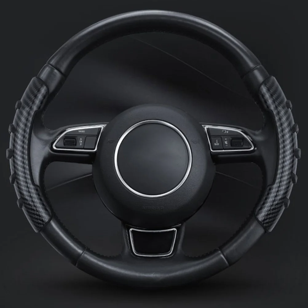 

2Pcs Universal Steering Wheel Cover Black Anti-Skid Silicone Grip Cover Car Interior Accessories Protectors Comfortable Driving