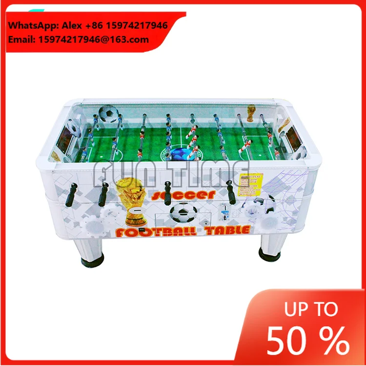 Factory Direct Price Indoor Entertainment Sport Coin Operated Football Soccer Table Glass Top Football Arcade Game Machine