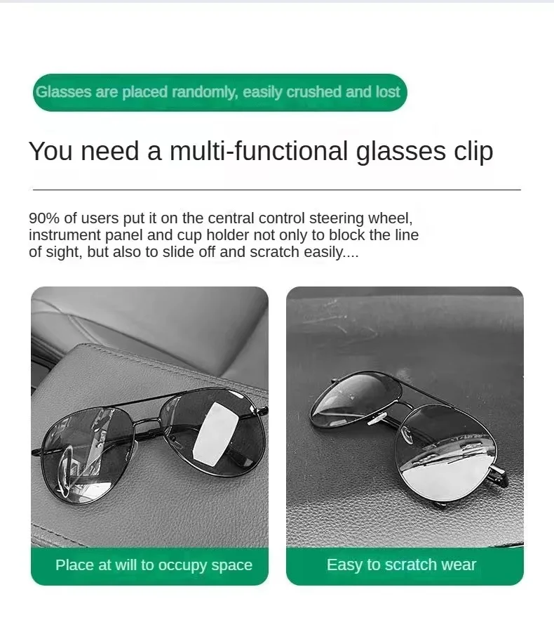 Car Sun Visor Glasses Clip Eyeglasses Clip Automobile Sunglasses Holder Card Case For Skoda Octavia Fabia Kamiq Kapoq Kodiaq