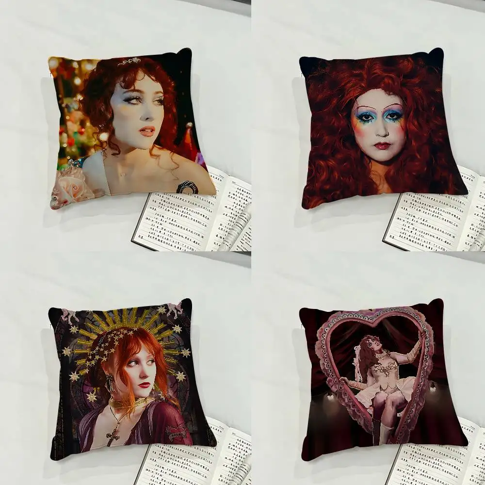 C-Chappell R-Roan Singer Case Plush Fabric Soft Pillowcase Double Sided Print Cushion Cover Household Gifts