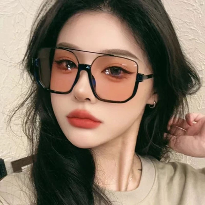 Trendige Polygonale Punk-Sonnenbrille Übergroße Goggle-Brille mit Fortschrittlichem Design Einteiliger Großer Rahmen Sonnenbrille Neue Steampunk-Brille UV400