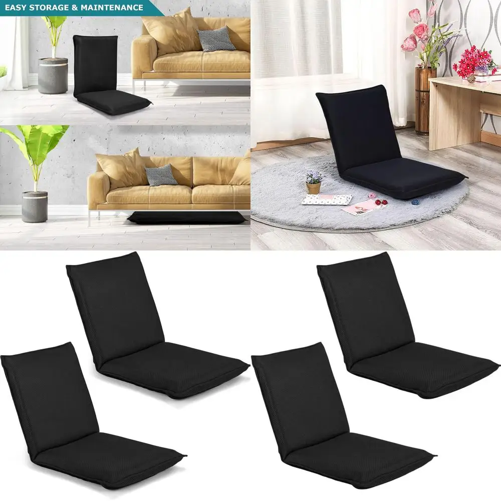 

Регулируемое кресло для медитации и чтения с 6 положениями, портативное напольное кресло-лежак для детей, подростков и взрослых, черное