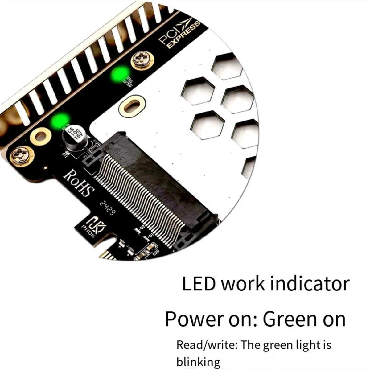 #49J Hard disk adapter card,PH46-2 Dual-disk SATA 2.5-inch hard drive to PCIE4.0 split card (Photo Color)