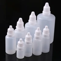 100 Uds botellas cuentagotas botella de gota de ojos exprimible Vial de gotas de ojos líquidas de plástico vacío 3ml 5ml 10ml 15ml 20ml 30ml 50ml