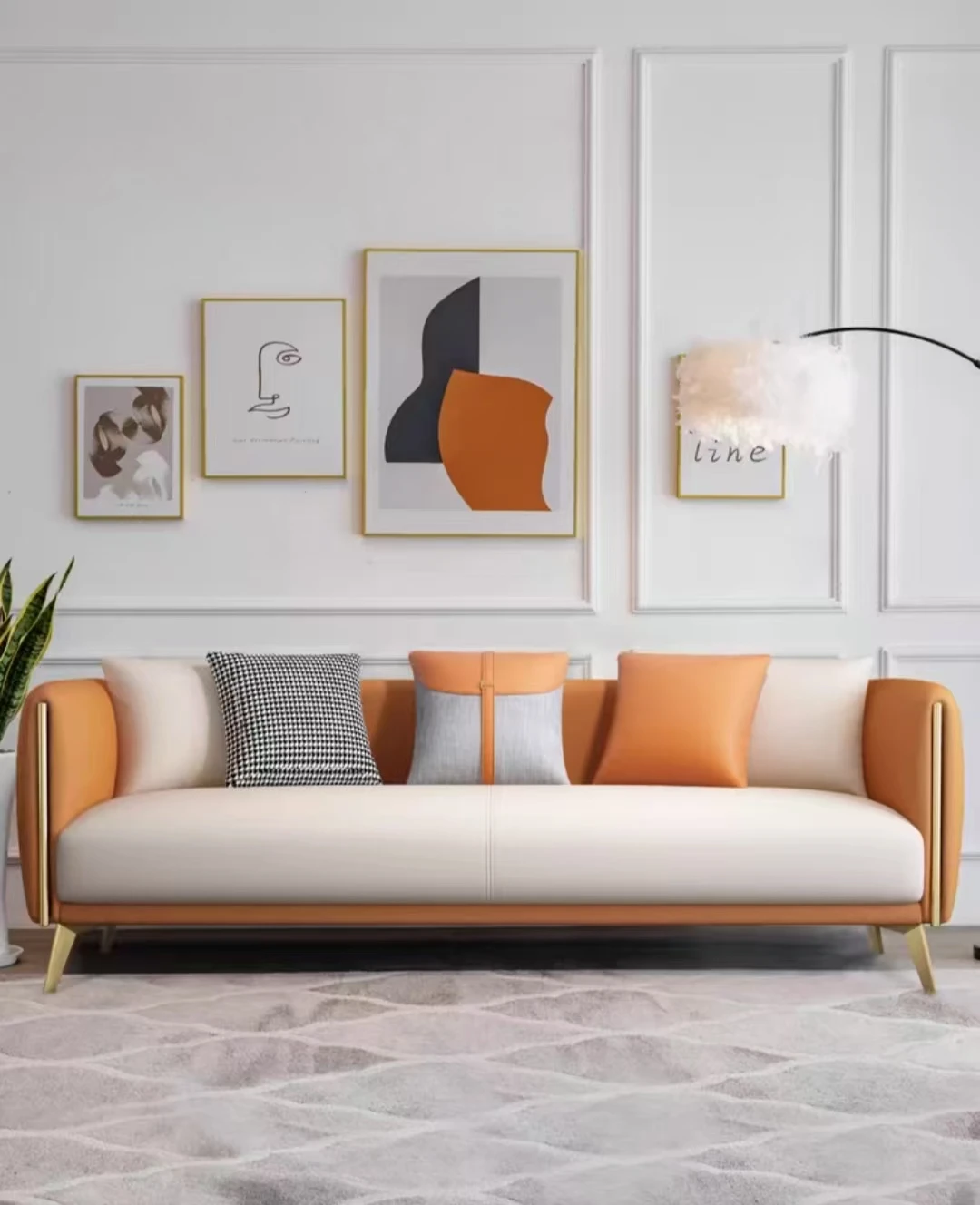 Luxury Customized Good Service Most Popular Minimalist Cloth Sofa Small Living Room Apartment Bedroom Modern Light