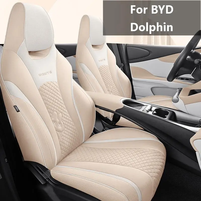 5‑Seat Full Surround Fabric Car Seat Covers, Custom Fit for BYD Dolphin, Auto Interior Protective Cushion Set