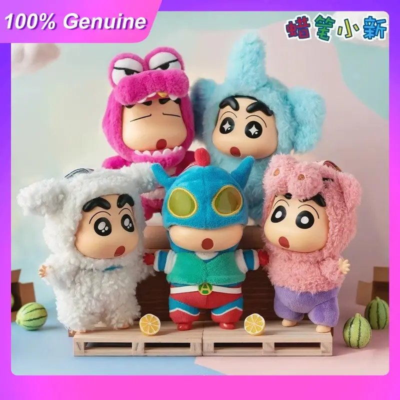 

Оригинальная лицензионная плюшевая виниловая фигурка Crayon Shin Chan в костюме для вечеринки, коллекционный трендовый кулон-подвеска, подарок для женщин