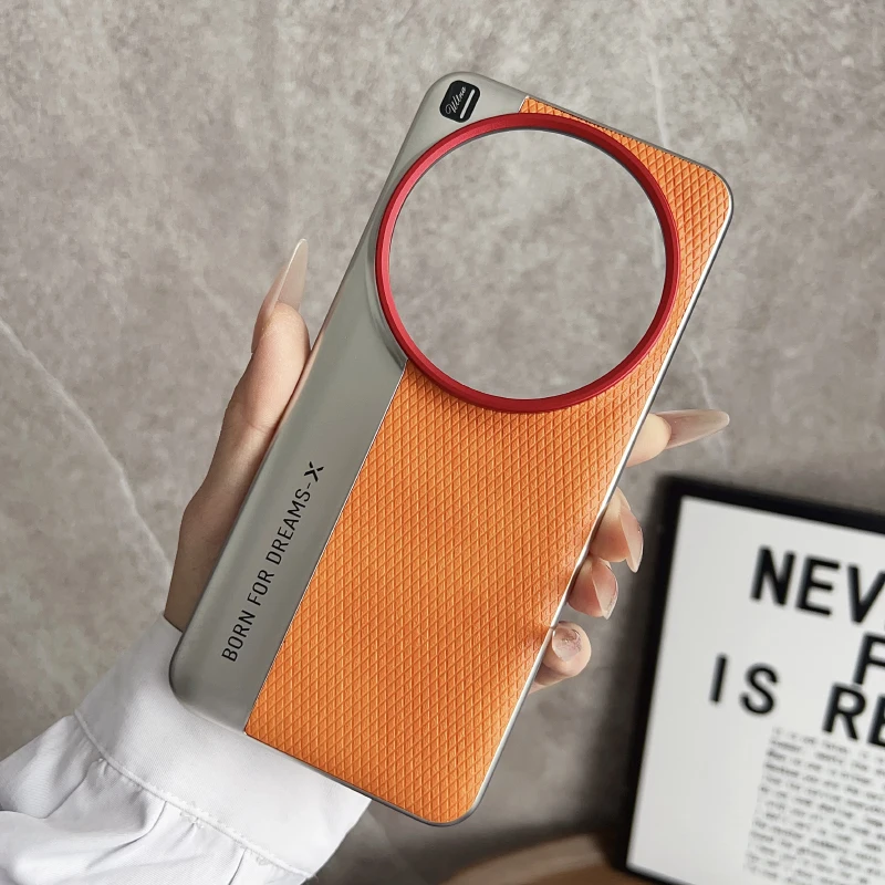 Neue Luxus Farbe Kollision Leder Harte PC Stoßfest Telefon Fall Für Xiaomi 15 Ultra SPro Pro 13 12 14 Ultra stoßstange Zurück Abdeckung