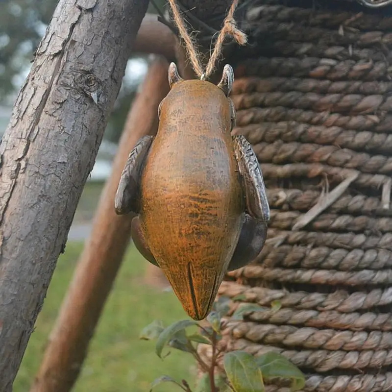 Bird Feeders Outdoors Hanging Pastoral Style Resin Owl Bird Feeder Garden Pendant Resin Craft Squirrel Proof Feeder For Yard