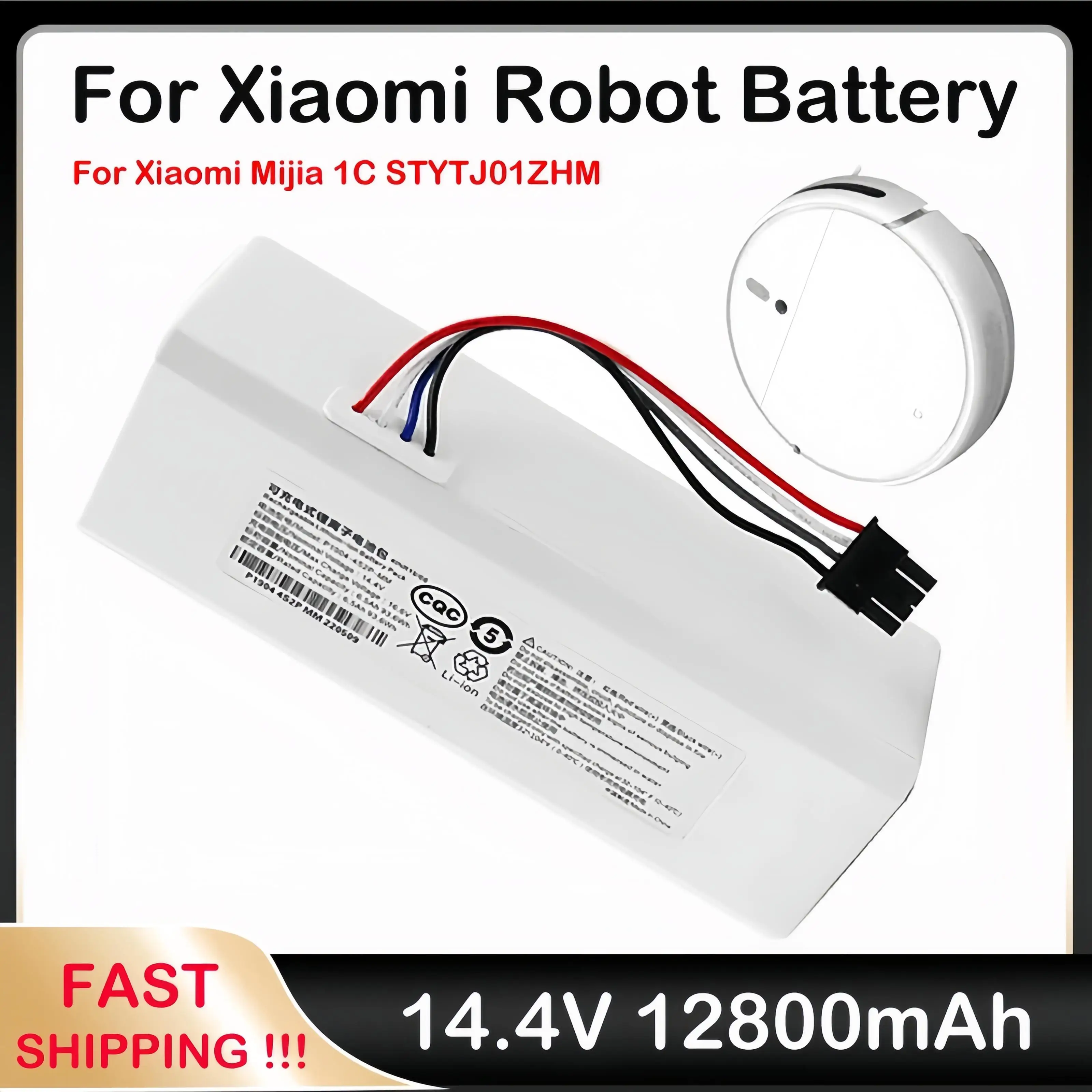 XIAOMI-Robot aspirador Mija 1C STYTJ01ZHM, aspiradora con batería de 14,4 mAh, 5600 V, 1C