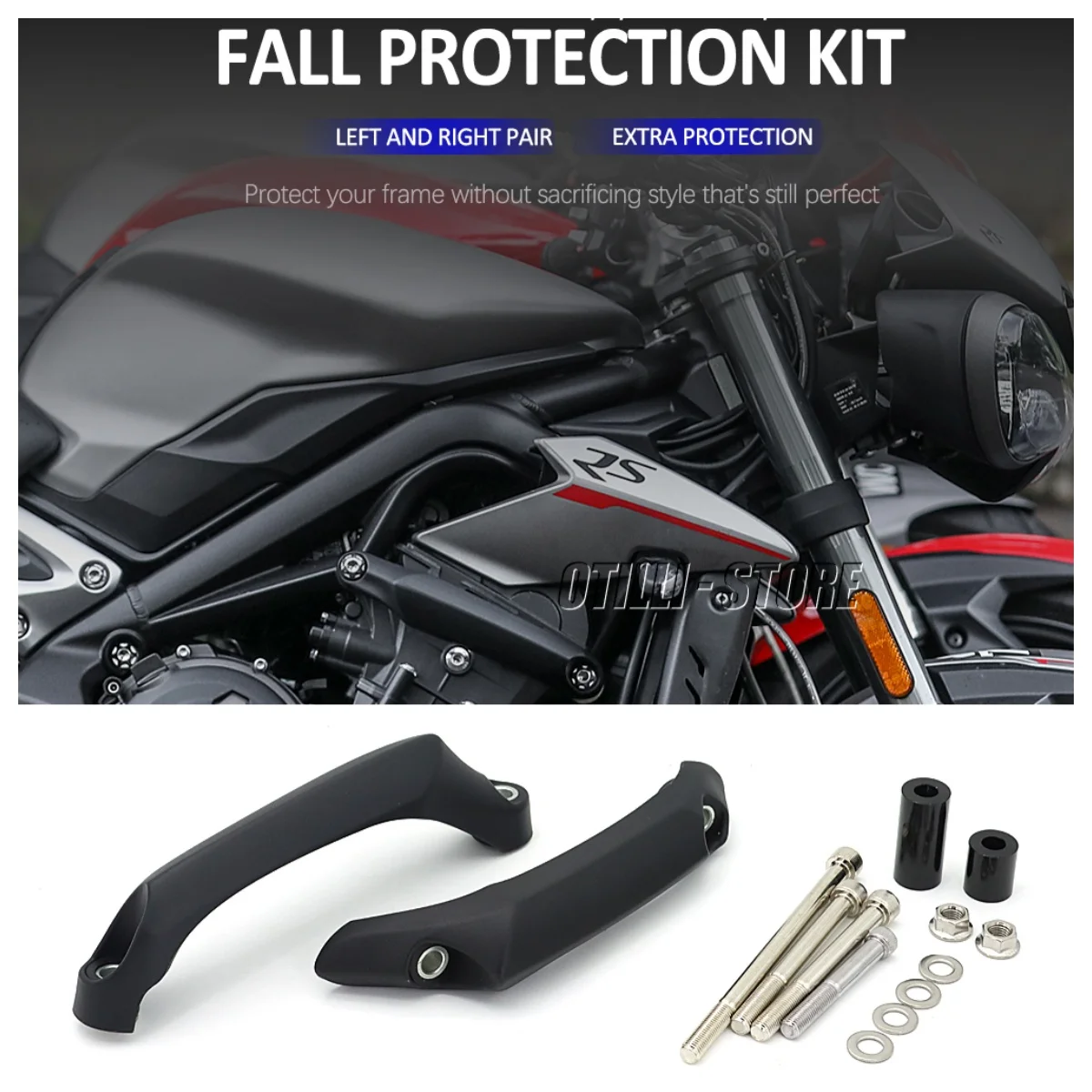 

For Street Triple 765R 765S 765RS 765 S 675 R 675R Motorcycle CNC Aluminum Frame Sliders Crash Protector Pads Falling Protection