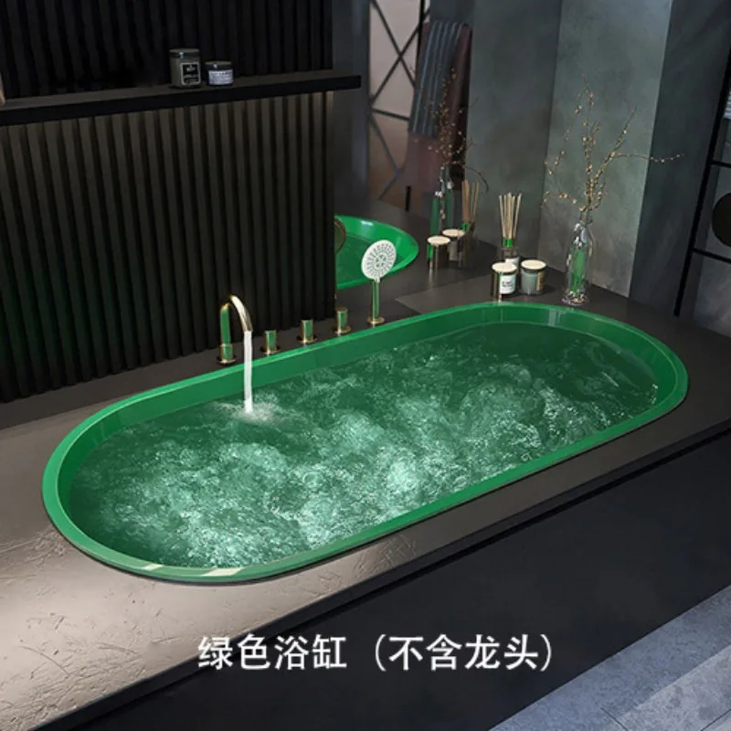 Black built-in waterfall bathtub, home decoration ozone sterilization smart bathtub, homestay heated jacuzzi bathtub