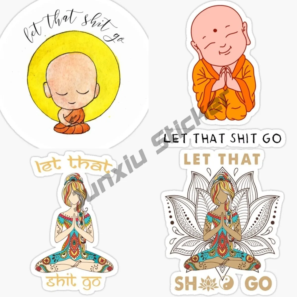 

Let that shit go funny yoga sticker Car Stickers Auto Interior Accessories Truck Motorcycle Accessory