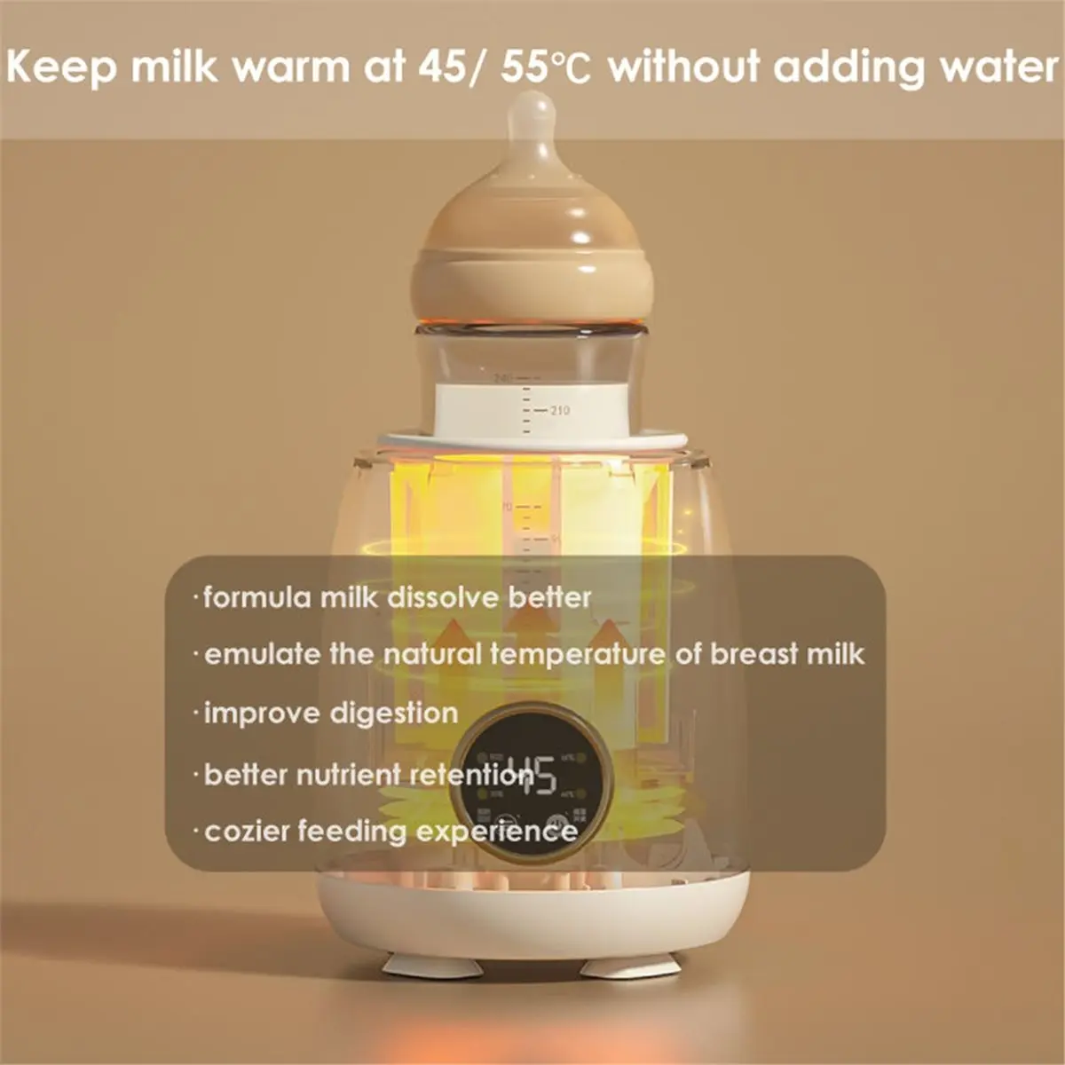 【STABLE QUALITY】Electric Milk Bottle Shaker with LED Display, Portable Adjustable Milk Blender for Night, Shopping, Camping, Dai