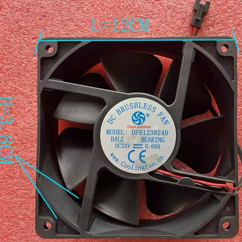 for COOLINGFAN 12x3.8cm DFB123824D 24V 0.6A High Power Two Wire Cooling Fan