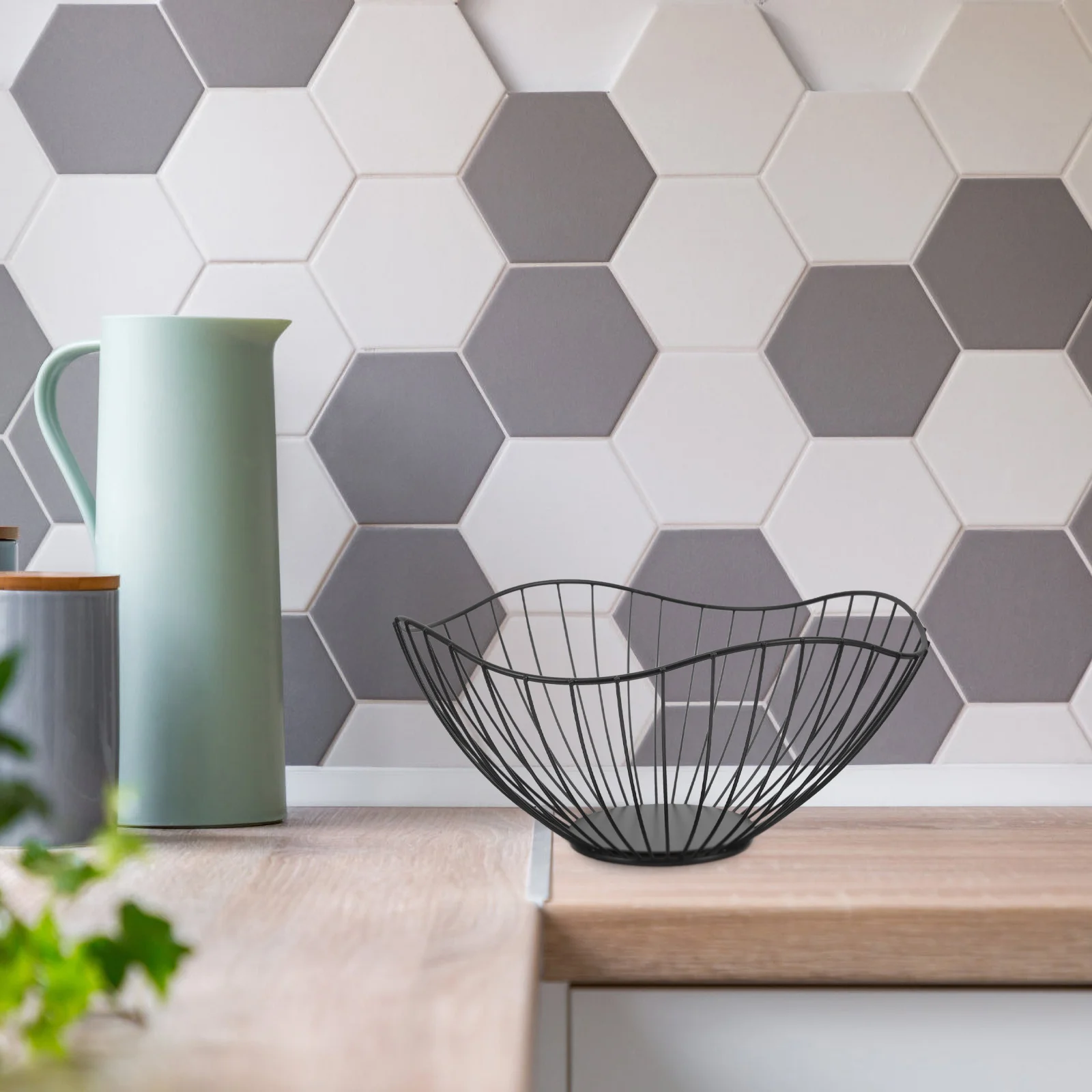 

Fruit Basket Metal Wire Hollow Out Storage Organizer For Kitchen Counter Table Centerpiece Fruit Bowl Small