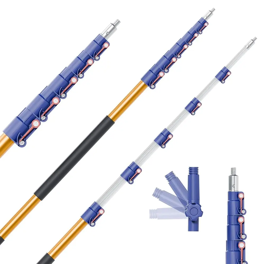 

Telescopic Pole, 6-21 FT Multi-Purpose Extension Pole, Sturdy Aluminum Extendable Pole for Painting, Dusting and Cleaning