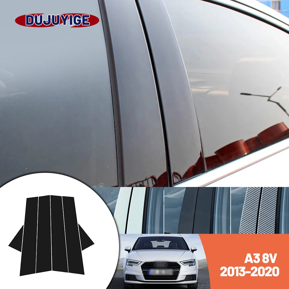 

Bright black carbon fiber door and window B C Pillar sticker suitable For Audi A3 8V 2013-2020 2014 2015 2016 2017 2018 2019