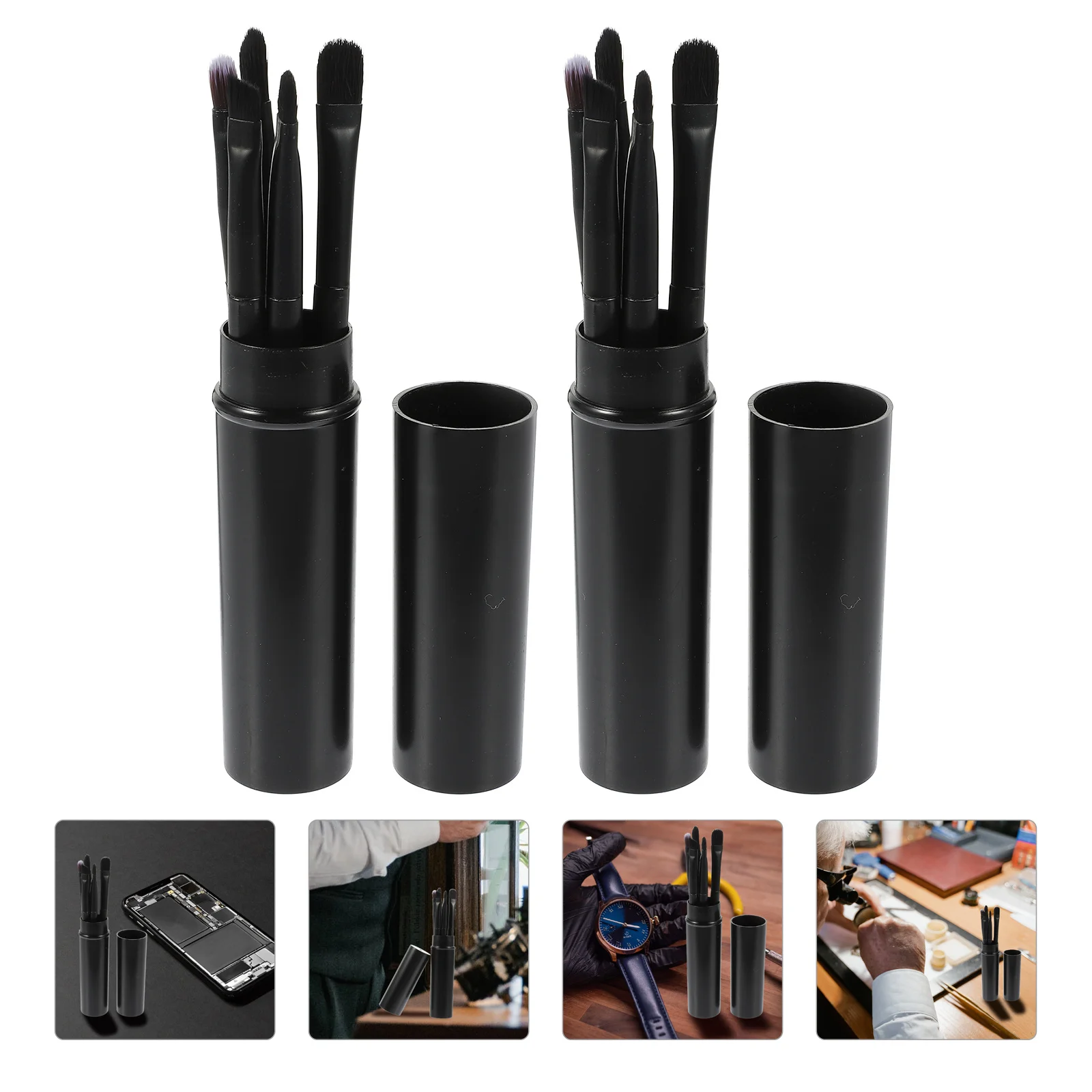 

2Sets Watch Cleaning Brush Soft Nylon Small Parts Cleaning Tool Wristwatch Movement Repair Dust Tool Watch Accessories