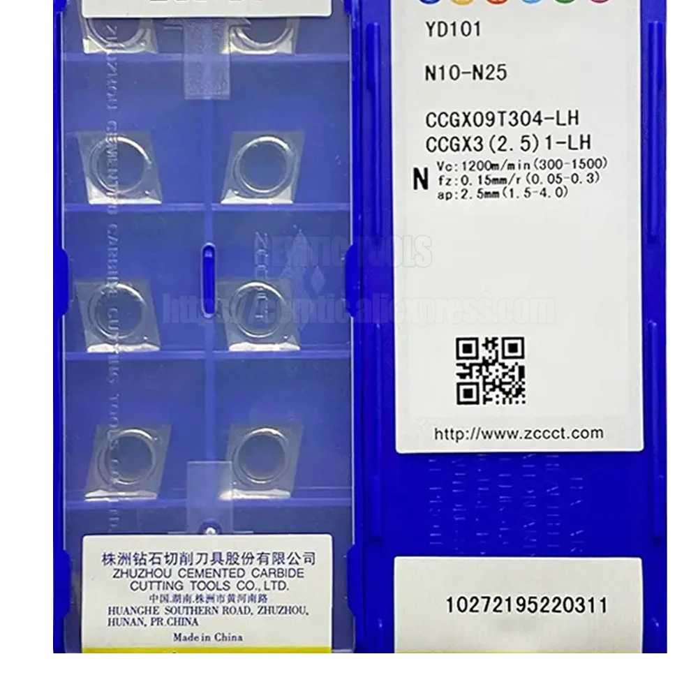 

CCGX09T304-LH (10pcs/Lot) YD101 YD201 YBG102 ZCC CCGX 09T304 LH Cemented Carbide Tool Turning Insert For Aluminium Alloy