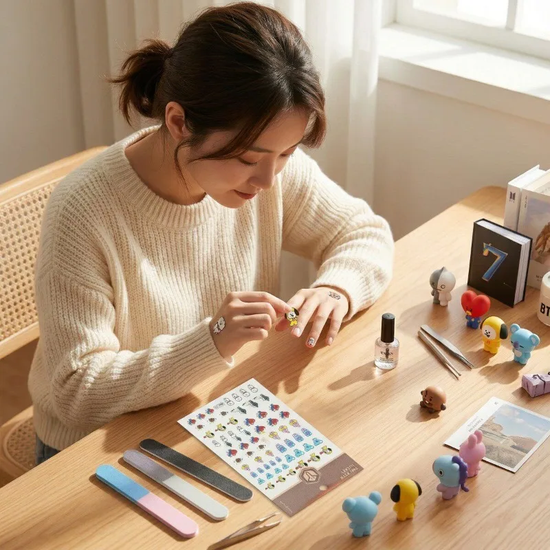 BT21 Chimmy Cooky Koya Nagelaufkleber Hochwertige Anime-Cartoon-Drucke Kreative Vollmotiv-Elemente Mädchenhafte Fan-Unterstützung Nagelsticker – Detail 5