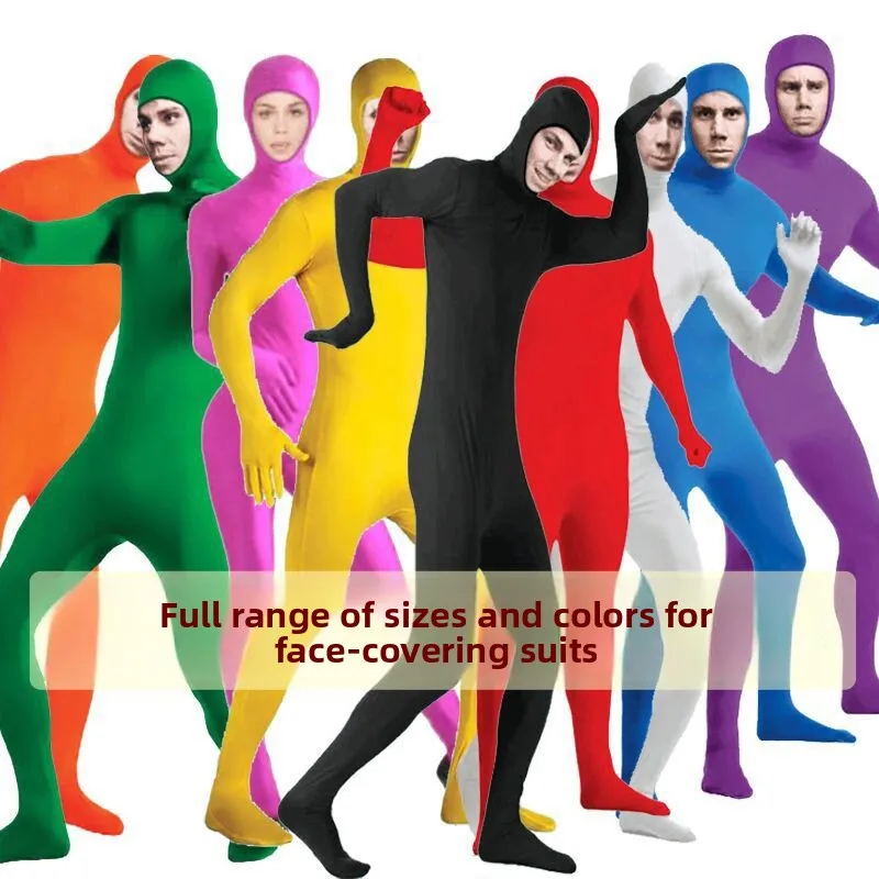 loween Ninja Performance Costume Abito invisibile Abbigliamento aderente da uomo Abbigliamento travestimento per adulti