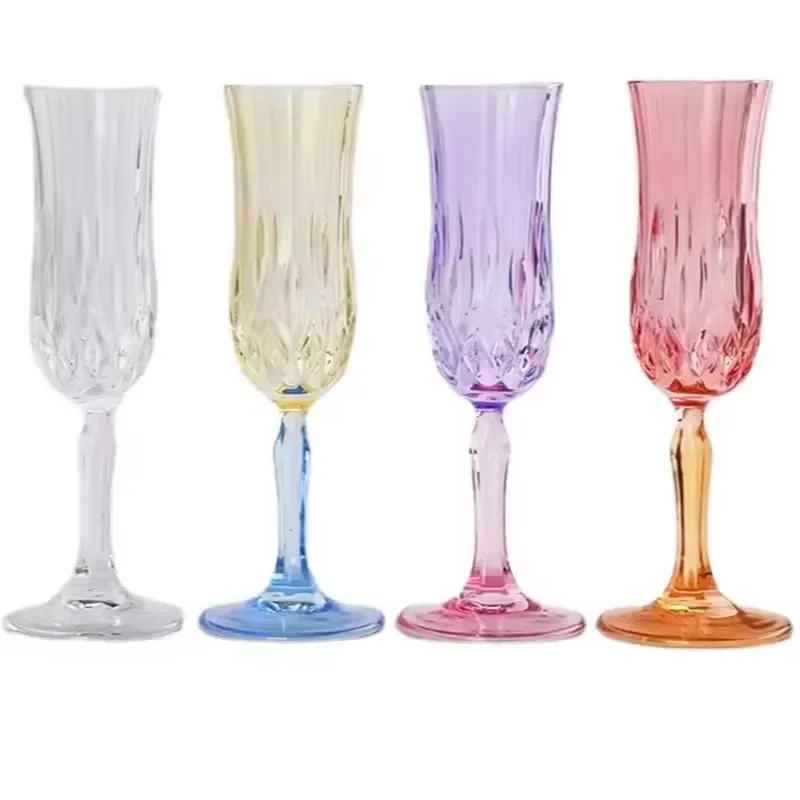 for Crystal Transparent Vintage Glassware Flute Goblet Baijiu Cup Red Wine Glass Champagne Brandy Lens