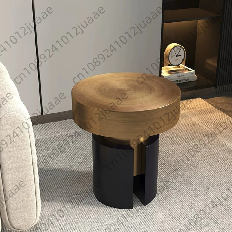 Stainless Steel Coffee Table, Metal Edge Table, Living Room Side Table, Round Tea Table,Storage desk,Nordic Furniture