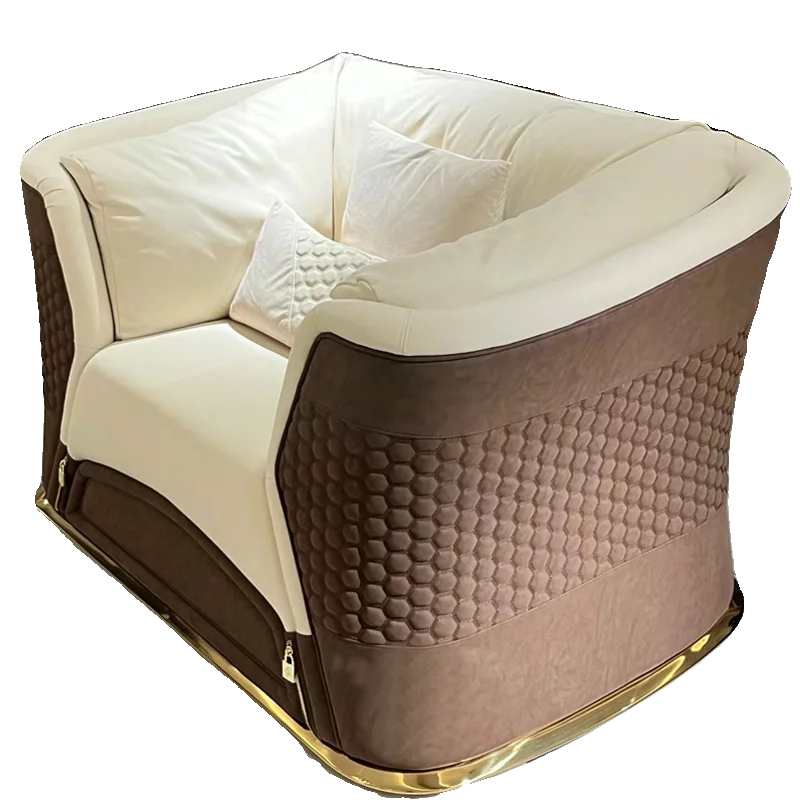 

* Postmodern light luxury leather sofa combination living room simple villa large household furniture customization