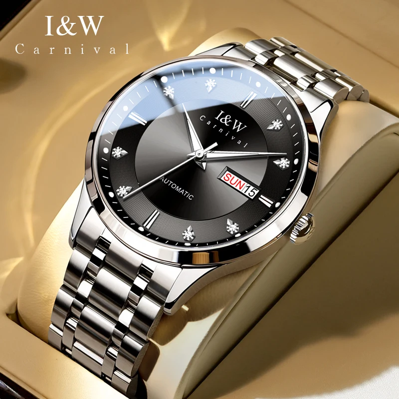 

Carnival Brand I&W High-End Series New Luxury NH36A Movement Mechanical Watch Men 50M Waterproof Luminous Sapphire Watches Mens